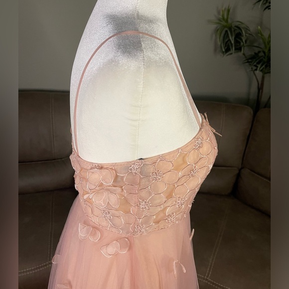 NWT Zac Posen Blush Floral Appliqué Tulle Gown Sz 6 Formal Holiday Event Gala - Picture 4 of 11
